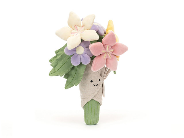 Teddy Bear n Doll - Jelly Cat Amuseables Bouquet of Flowers - TJ1211A1 Photo